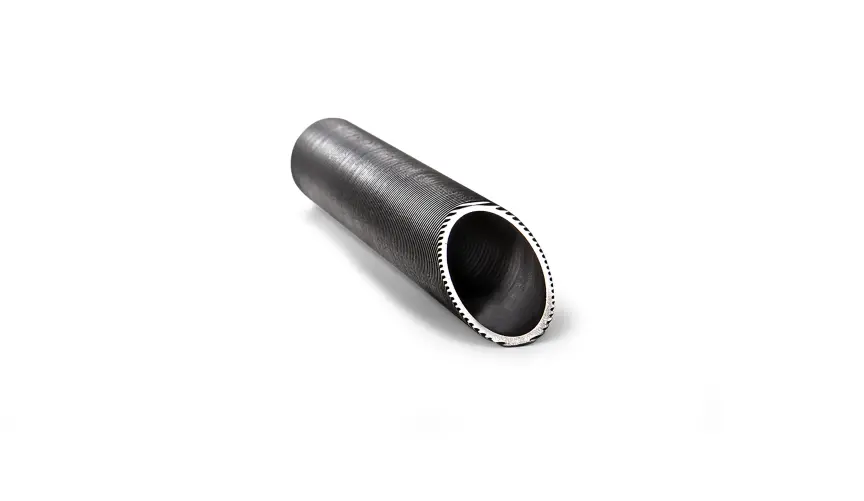 Low-finned tubes Gewa-K in carbon steel on white background