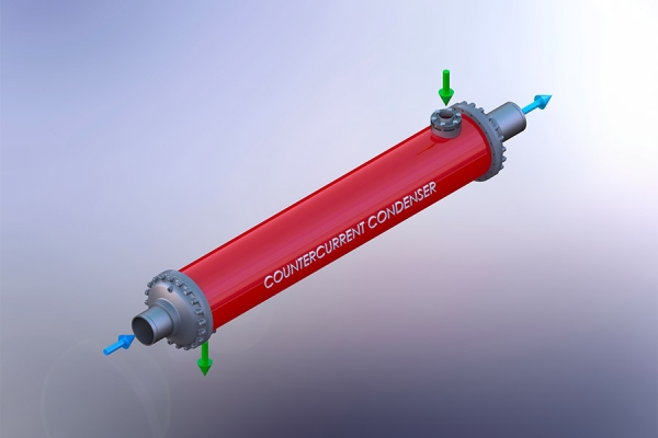 Picture of a Countercurrent condenser
