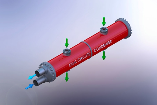 Picture of a Dual refrigerant circuit condenser