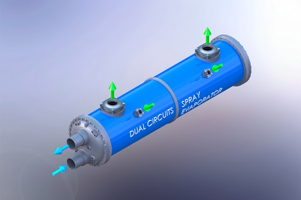 Picture of a Dual circuits spray evaporator